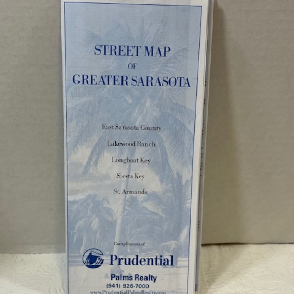 Realtor Paper Street Map: Greater Sarasota, LWR, LBK, St Armands Florida Lg